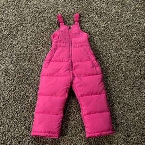 Pink snow bibs